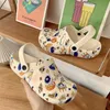 Sandals Cartoon Cow Slippers Summer Fashion Women Thick Bottom Flip Flops Girls Outdoor Beach Sandals Bunny Non-slip Clogs Slides 230417