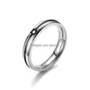 Bandringen Roestvrij staal Diamanten Ring Zwart Rose Goud Lijn Paar Verlovingsbruiloft Voor Vrouwen Mannen Mode-sieraden Will And Sandy Dh2Jz