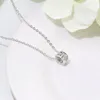 Pendant Necklaces Flash Zircon Circle Ring Necklace For Women White Gold Color Thick Plated Sweater Chain Fashion Jewelry Female