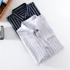 Camicie casual da uomo Camicia a righe in cotone Oxford da uomo a maniche lunghe di marca per un comodo uomo a righe alla moda da uomo