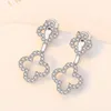 Stud Earrings Korean Fashion Moon Star Classic Geometric Women Zircon Dangle Earring Rear- Hanging Butterfly Ear Studs Party Jewelry