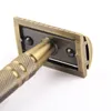 Blades YINTAL Men's Bronze Classic Doublesided Manual Razor Long Handle Safety Razors Shaving Replaceable Classic Razors