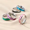 Rings Mood Emotion Feeling Rings For Women Men Stainless Steel Glazed Tone Fine Jewelry Gifts