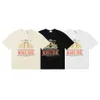 Rhude 2023ss Camiseta Masculina Feminina Estampada Papagaio Vintage Hip Hop Algodão Puro Casual Camisetas Grandes 52pd