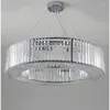 Chandeliers Nordic LED Pendant Lamps Lighting Modern Living Room Chrome Round Crystal Decorative Light Simple Luxury