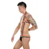 Mens Luxury Underwear Underpants Men Novelty Lingerie Shoulder Elastic Strap Sexy Suspender Thong Bodysuit Erotic Backless Costume Briefs Drawers Kecks 811D