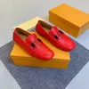 Designer loafers skor bröllop walk stil man lyxig klänning sko mode äkta läder handgjorda affärer röd svart blå män sko storlek 38-46