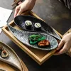 Dekorativa plattor japanska snacksbricka Creative Cold Cyle Ceramic Sushi Fruit Home Tablet Computer