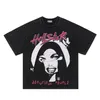 Hellstar T Shirt Rappe Męskie Kobiety Tshirt Rapper Wash Grey Heavy Craft Unisex krótkie rękaw Top High Street Fashion Retro Hell Womens T-shirt US S-XL