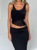 Débardeurs pour femmes Mesh Sheer See Through Patchwork Tank Exposed Nombril Tops Summer Streetwear Sexy Women Irregular Hem Black Mini Vest Clothes