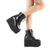 Stivali Gothic Black Platform Stivaletti Donna Fondo spesso Tacchi alti Stivali da donna Punk Zeppe Scarpe femminili Stivaletti Donna Taglia 43 Z0605