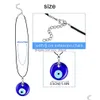 Hanger Kettingen Antieke Diepzee Blauwe Boze Oog Ketting Turkse Choker Glazen Ogen Leer Touw Ketting Sieraden Gift Drop Delivery Pen Dhv9F