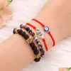 Charm Armbanden Turks Geluk Boze Oog Voor Vrouwen Handgemaakte Gevlochten Touw Sieraden Rode Armband Vrouwelijke Drop Levering Dhuwt