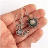 Dangle Chandelier Bohemia Sun And Moon Earrings Sier Color Crystal Drop Women Female Boho Fashion Jewelry Gift For Her Delivery Dhygx