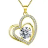 Pendant Necklaces Cubic Zirconia Heart Necklace Sier Gold Chains Diamond Women Fashion Jewelry Will And Sandy Gift Drop Delivery Pend Dhrcb