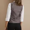 Gilets pour femmes gilet sur mesure pour femmes gris foncé mariage chevrons tweed col en V élégant OL gilet bureau décontracté formel travail porter 2023