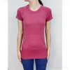 Lu Align Lu Lady Fitness Strak T-shirt met korte mouwen Yoga Bodybuilding Tops Slanke ademende T-shirts Oefening T-shirt Ronde hals Sport Snel Tech Stretch