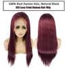Burgundy Lace Front Brant Human Hair 13x4 99J Wigs مسبقًا ماليزيًا مستقيمًا للنساء السود