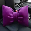 New Cute Bowknot Accessori interni per auto Breve peluche Poggiatesta per auto Cuscino per collo Cuscino lombare per sedile auto Supporto lombare per ragazze Donne