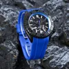 Zegarstka Mod SportsWatwatch ze stali nierdzewnej NH70 Ruch NH70 Pełna pusta tarcza Sapphire Glass Waterproof Automatyczne przezroczyste otwarte obudowy