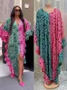 Ethnic Clothing 2023 In Plus Size Print African Maxi Dresses For Women Dashiki Kaftan Robe Elegant Lady Wedding Party Gown Nigerian Clothes