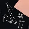 New Womens Jewelry Three Piece Set bracelets Earstuds Collar Chain Fashion bracelet necklace earrings designer for women D2306066S