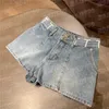 Женские брюки больших размеров, дизайнерские женские джинсовые шорты с принтом букв, модельер, сексуальные мини-короткие джинсовые брюки для девочек, NT1Q