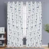 Curtain 2 Pieces Flower Watercolor Curtains For Kitchen Living Room Modern Bedroom Screening Window Drapes