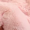 Conjuntos de cama luxo outono inverno quente rosa conjunto de cama de pelúcia kawaii mink veludo queen capa de edredom conjunto com lençóis conjuntos de cama de casal solteiro 230605