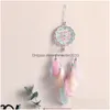 Other Home Decor Rame Feather Dream Catcher Wall Hanging Decoration Wind Chimes Bedroom Hanger Valentines Birthday Gift Drop Dhsam