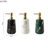 Liquid Soap Dispenser Golden Marble Texture Ceramic Portable Soap Dispenser Shampoo Bottle Hand Sanitizer Jar Badrum Tillbehör 400 ml Lotion Bottle 230605