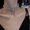 Pendant Necklaces Sexy Super Flash Crystal Necklace Clavicle Chain Chocker Neck Jewelry Necklace Female 230605