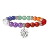 Beaded Yoga 7 Chakkra Tree Of Life Pulsera Cuentas de piedra natural Hebras Pulseras Mujeres Hombres Joyería de moda Will And Sandy Drop Deli Dhsux