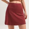 LU LU LEMONS Women Sports Yoga Skirts Workout Shorts Zipper Pleated Tennis Golf Skirt Anti Exposure Fiess Short with Pocket A 224