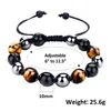 Bracciale con perline magnetiche in ematite con occhio di tigre in ossidiana da uomo con tripla protezione sanitaria in acciaio inossidabile da donna Drop Delivery J Dhb8V