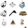 Pins Brooches Enamel Pins Origami Game Heart Coffin Science Chemical Cobweb Matches Rose Knife Brooch And Pin Cartoon Lapel Button Dh8Uo