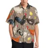 Men's Casual Shirts Colorful Chicken Shirt Farm Animal Print Vacation Loose Hawaii Streetwear Blouses Short Sleeve Pattern Oversize Top