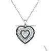 Hänge halsband kristall diamant hjärta halsband romantisk ihålig kärlek kvinnor mode smycken vilja och sandig gåva släpp leverera dhptg