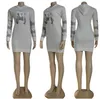 Designer-Damen-Freizeitkleider, weiß, V-Ausschnitt, neues modisches, langärmliges, besticktes Baumwollkleid mit Kapuze