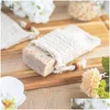 Bath Brushes Sponges Scrubbers Exfoliating Mesh Bags Pouch For Shower Body Mas Scrubber Natural Organic Ramie Soap Bag Sisal Save Dhfhm