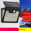 Solväggsljus utomhus 72 LED 3 belysningslägen, solrörelsesensor säkerhetsljus, IP65 vattentät för garage trädgård uteplats däckbelysning