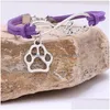 Braccialetti con ciondoli Infinity Love Bracciale con zampa di cane Moda per donna Gioielli per bambini Regalo Blu Viola Nero Bianco Drop Delivery Dhwsh