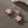 Luxury Flower Ear studs Women's Fashion Enamel Color French Earring Summer New Sweet Temperament Earrings E3890