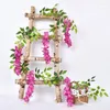 Decoratieve bloemen verbeterden 180 cm Wisteria Artificial Vine Garland Wedding Arch Decoratie nep planten gebladerte rattan achterblijvend klimop muur