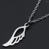 Pendant Necklaces Angel Wing Wishes Stainless Steel Necklace Jewelry Accessories Valentine's Party Gifts Women Wholesale Gift