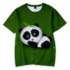 Tシャツ3DプリンティングパンダTシャツユニセックス半袖シャツカラーTシャツクイックドライファニーチルドレンズ服TシャツTOP TEES 230606