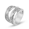 Ringar Twisted Women flätade Designer Men Fashion Jewelry for Cross Classic Copper Ring Wire Vintage