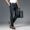 Jeans pour hommes été luxe pantalons pour hommes hommes ajustement jambe droite élasticité Stretch mode pantalons longs Denim tuyau grande taille 29-40