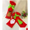 クリスマスの装飾bowknotワインボトルcartoon santa raindeer Christams Tree Case Dstringバッグホーム装飾用ドロップ配達gardhen6