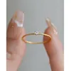 Super Sparkling Sky Star Fine Ring Femme Titane Acier Plaqué Or 18k Petit Luxe Mini Bague en Diamant